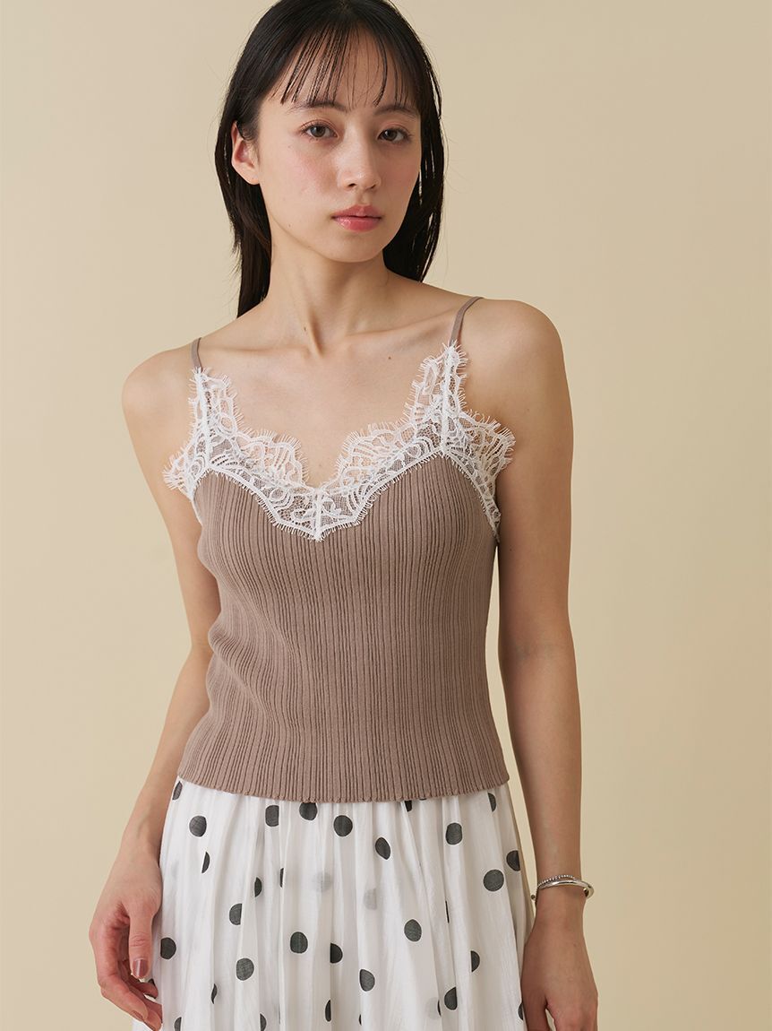 SNIDEL「レーストリムニットアンサンブル」|ニット・セーター|