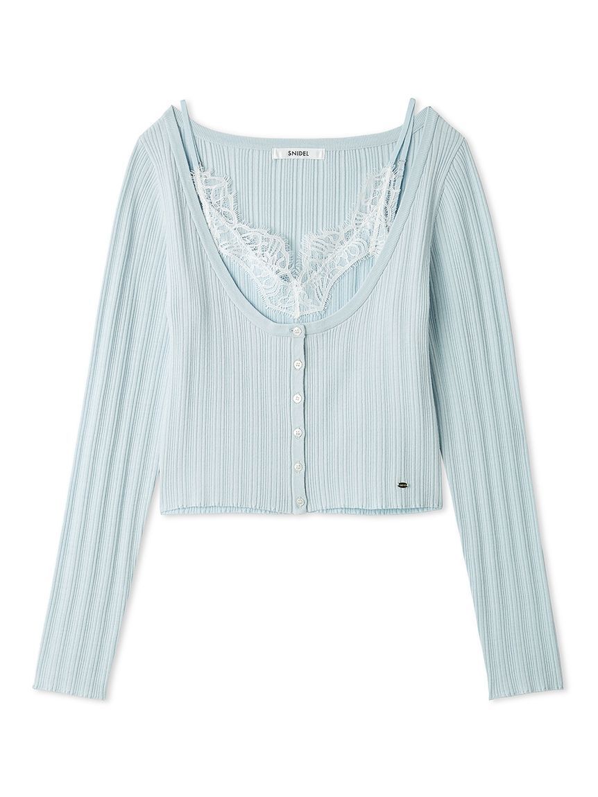 SNIDEL「レーストリムニットアンサンブル」|ニット・セーター|