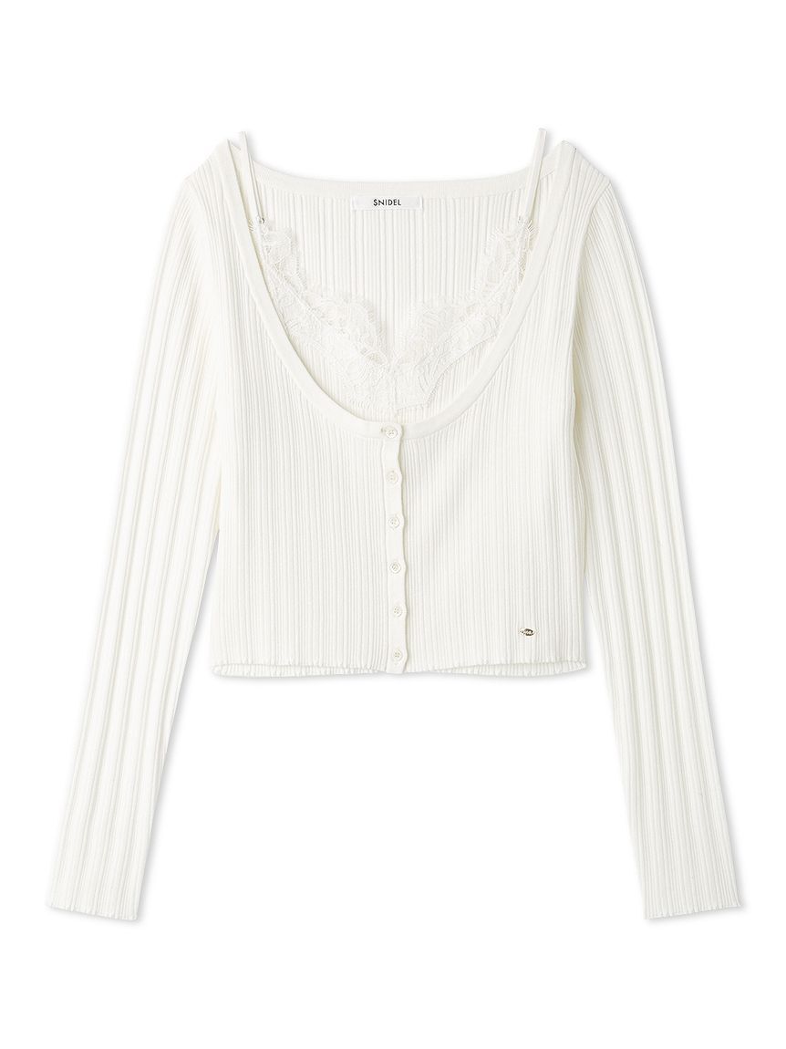 SNIDEL「レーストリムニットアンサンブル」|ニット・セーター|