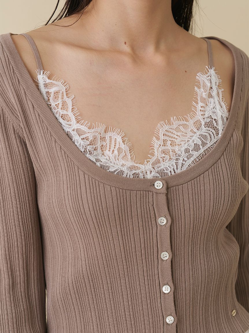 SNIDEL「レーストリムニットアンサンブル」|ニット・セーター|