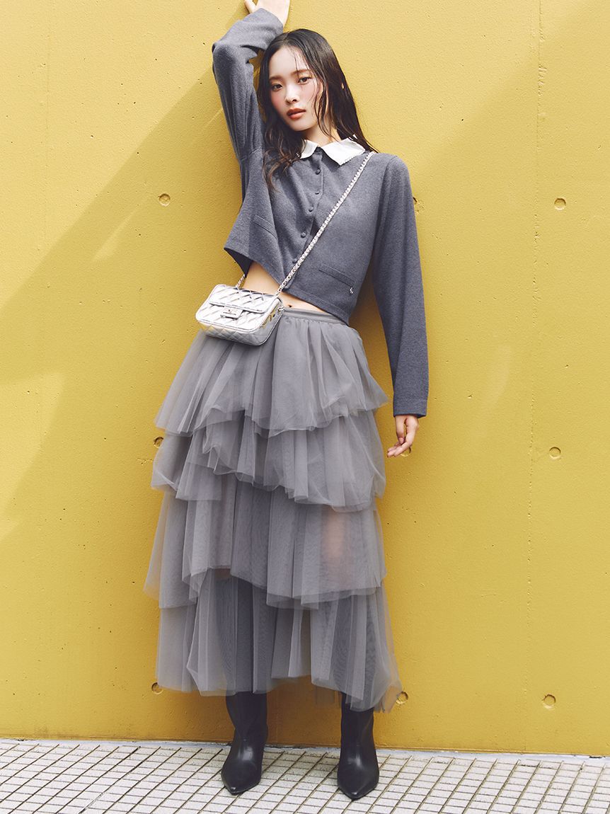 FRAY I.D「チュールアシメティアードスカート」|スカート|