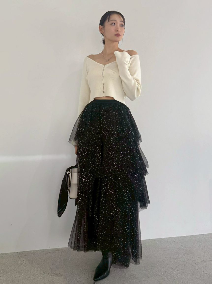 FRAY I.D「チュールアシメティアードスカート」|スカート|