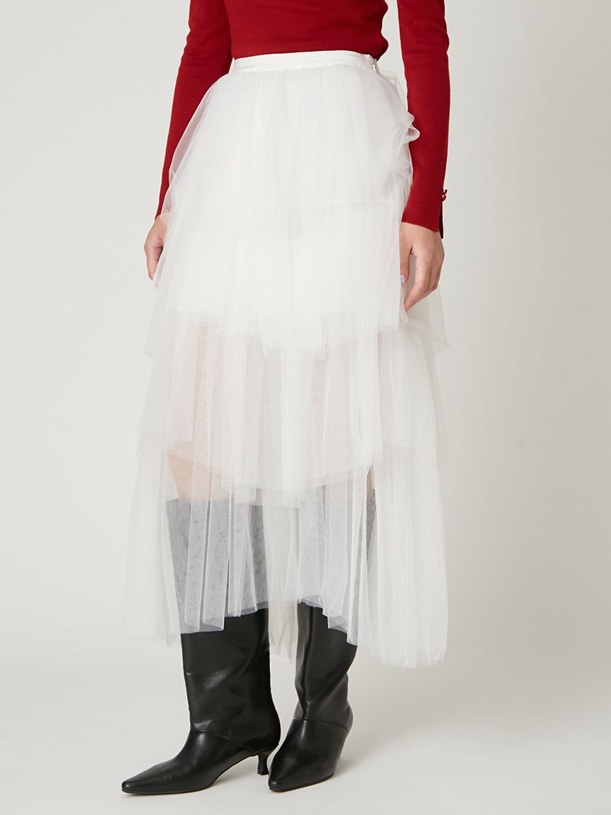 FRAY I.D「チュールアシメティアードスカート」|スカート|