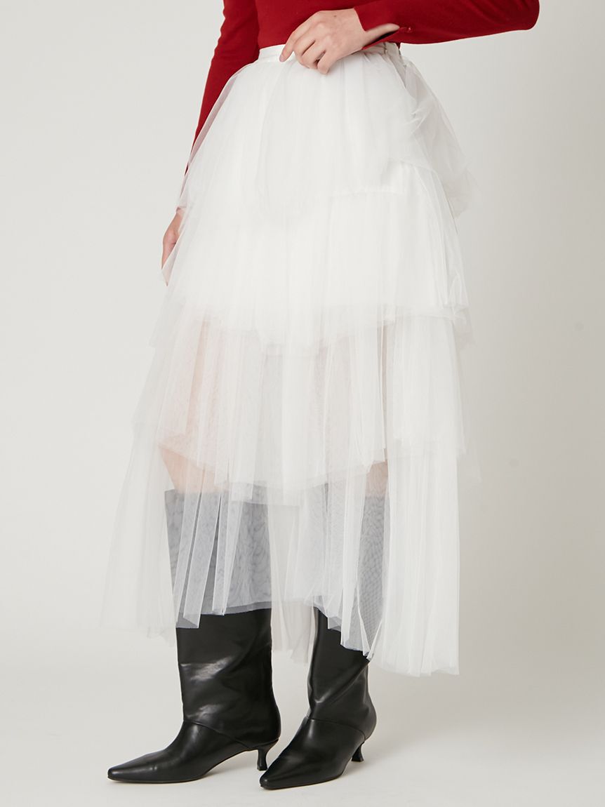 FRAY I.D「チュールアシメティアードスカート」|スカート|