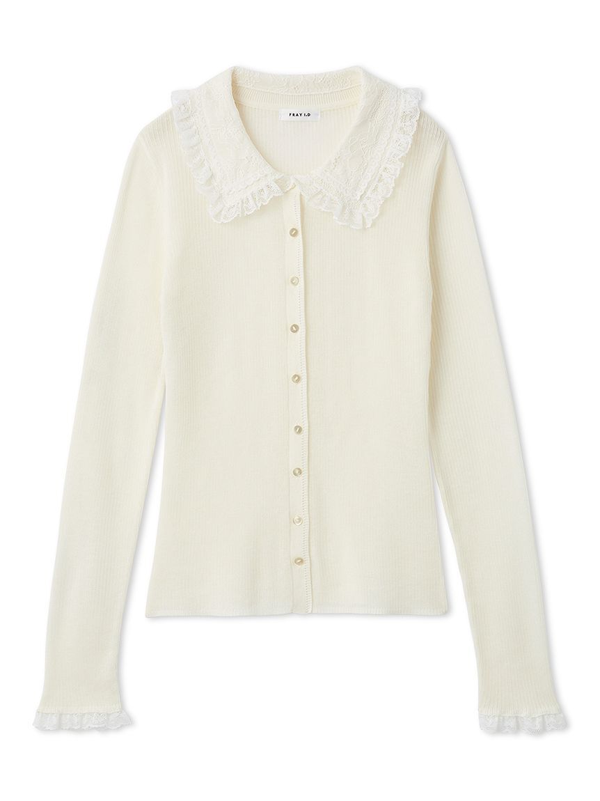 FRAY I.D「レースカラーニットカーディガン」|カーディガン|
