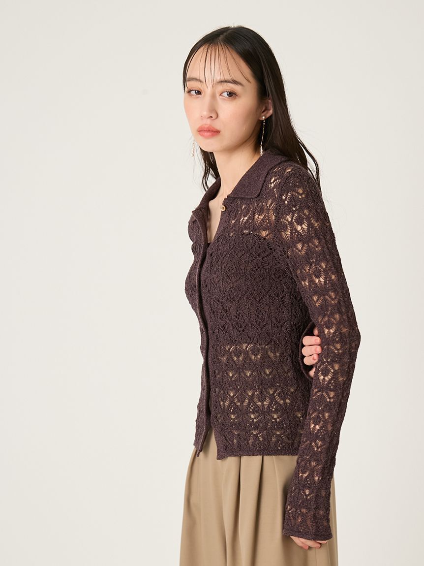 FRAY I.D「クロシェポロニットカーディガン」|カーディガン|