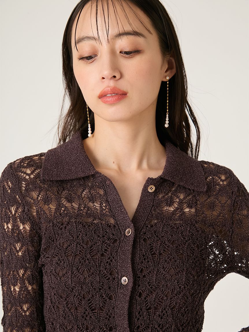 FRAY I.D「クロシェポロニットカーディガン」|カーディガン|