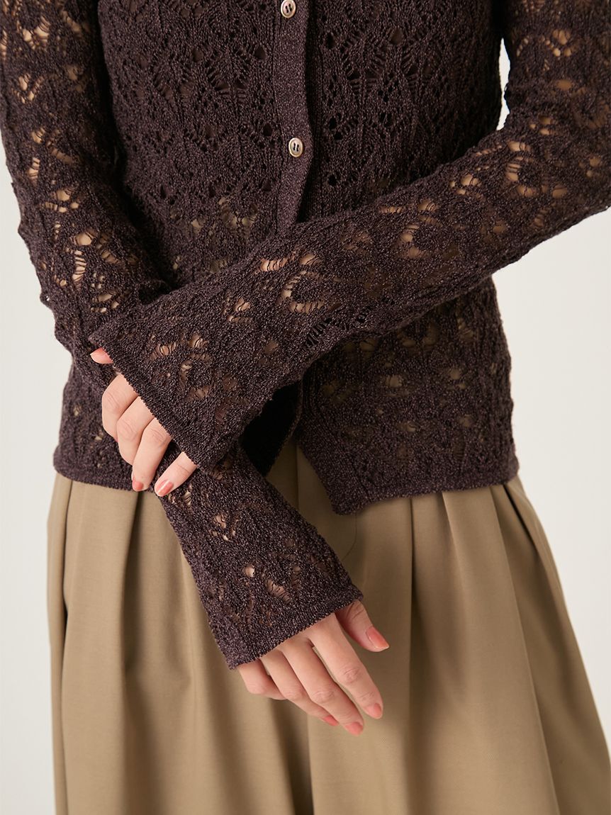 FRAY I.D「クロシェポロニットカーディガン」|カーディガン|