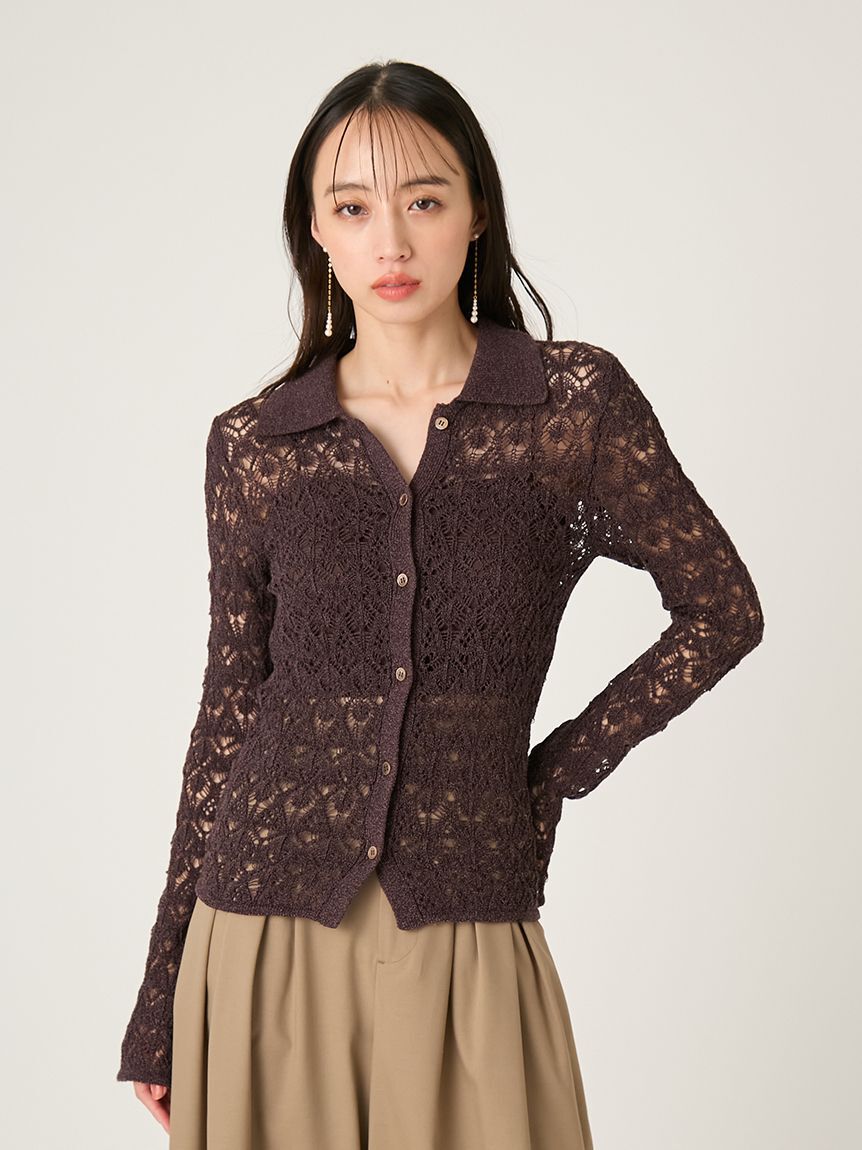 FRAY I.D「クロシェポロニットカーディガン」|カーディガン|