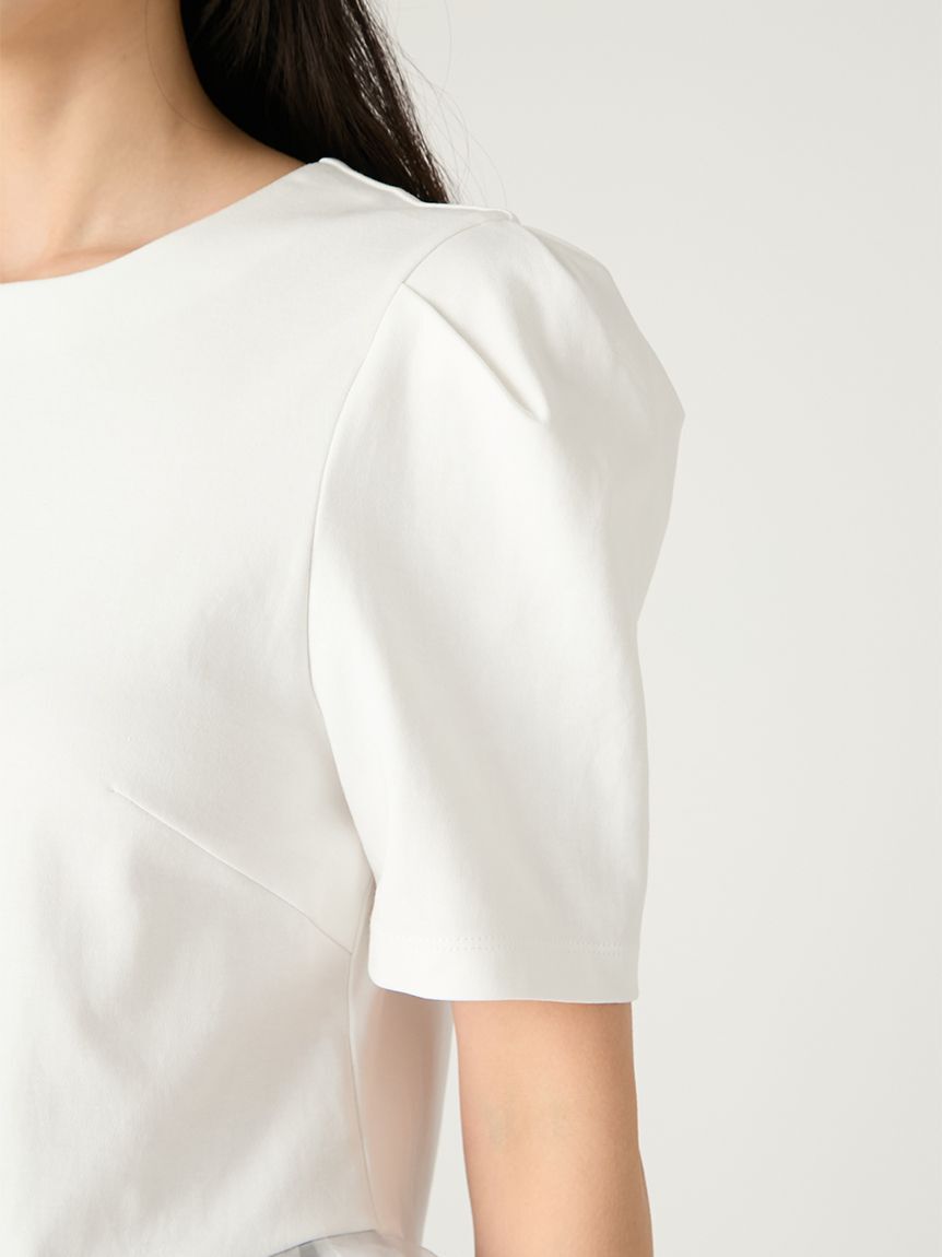 FRAY I.D「シアーペプラムカットトップス／ウォッシャブル」|Tシャツ・カットソー|