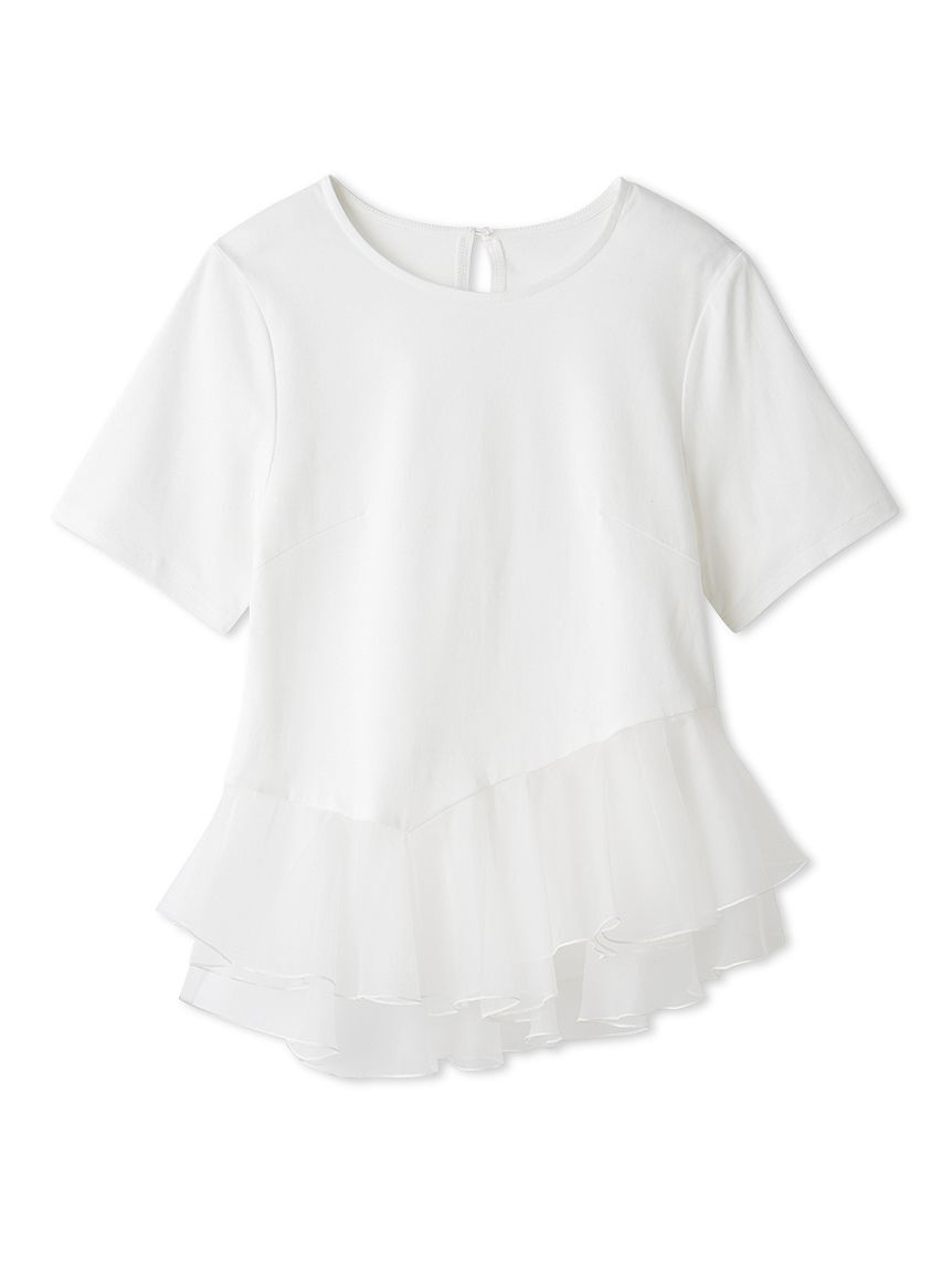 FRAY I.D「シアーペプラムカットトップス／ウォッシャブル」|Tシャツ・カットソー|