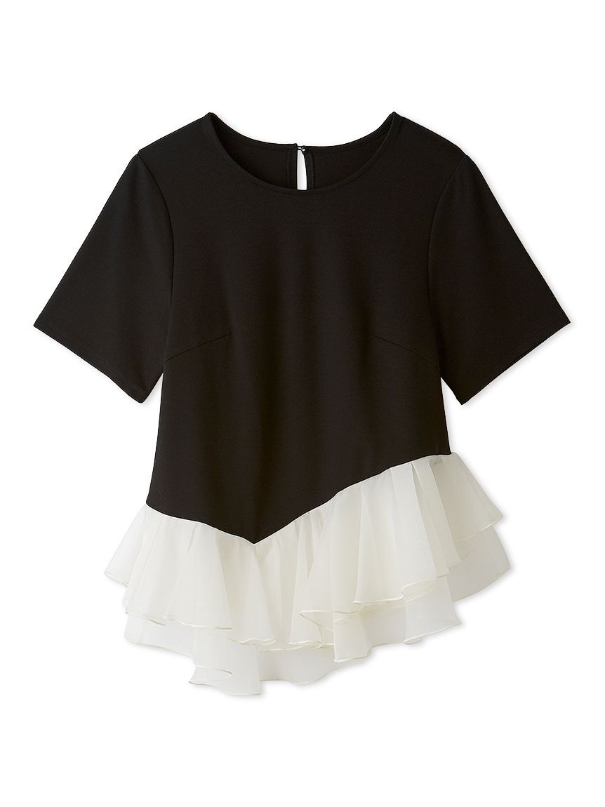 FRAY I.D「シアーペプラムカットトップス／ウォッシャブル」|Tシャツ・カットソー|