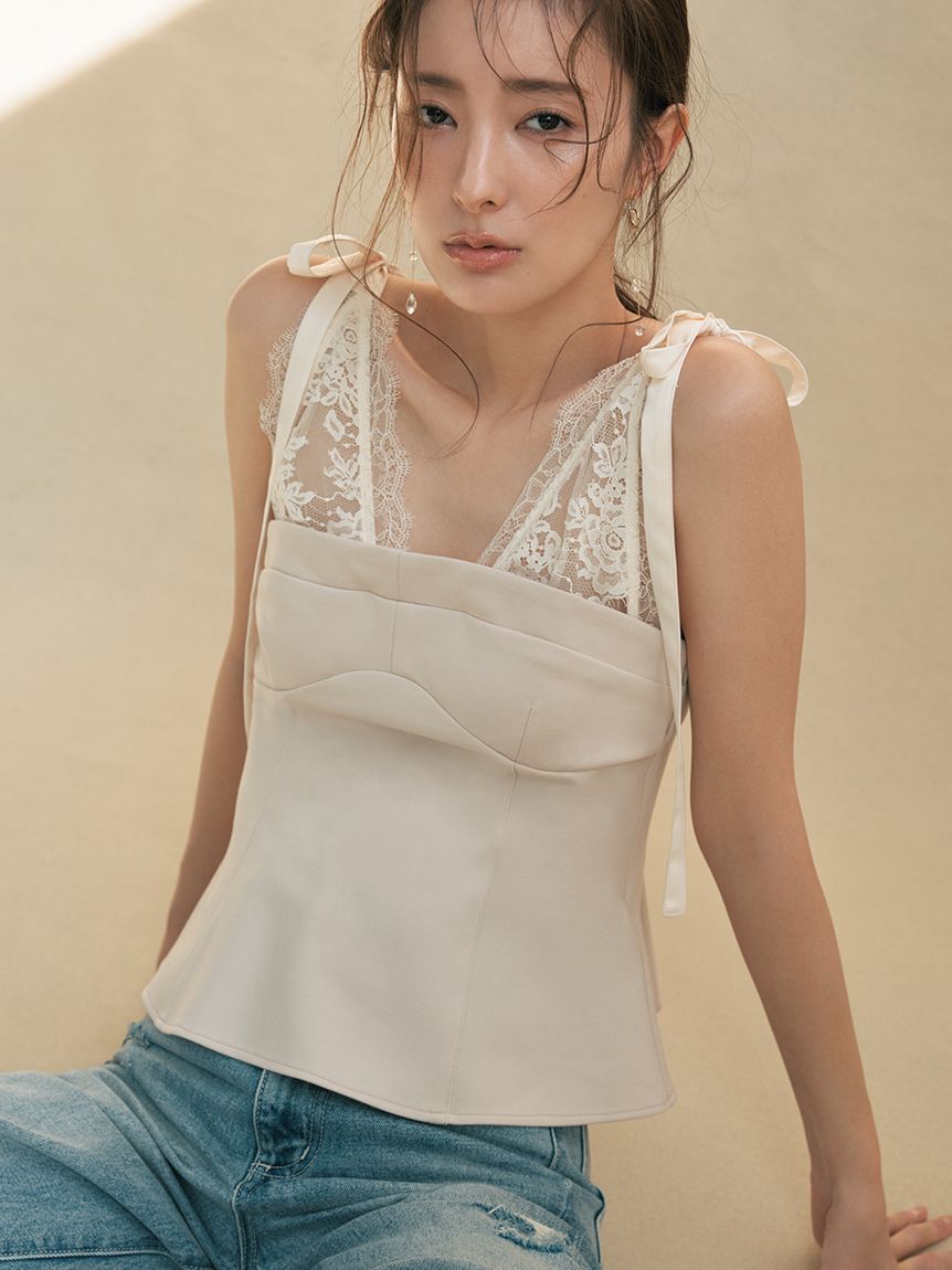 FRAY I.D「レースレイヤードビスチェ」|ベスト・ジレ|