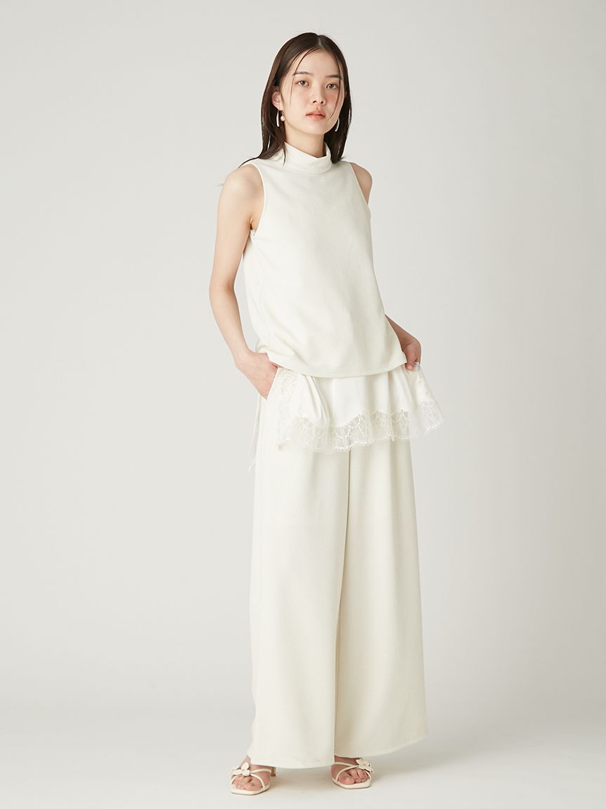 FRAY I.D「サイドスリットレーストリムキャミソール」|キャミソール|