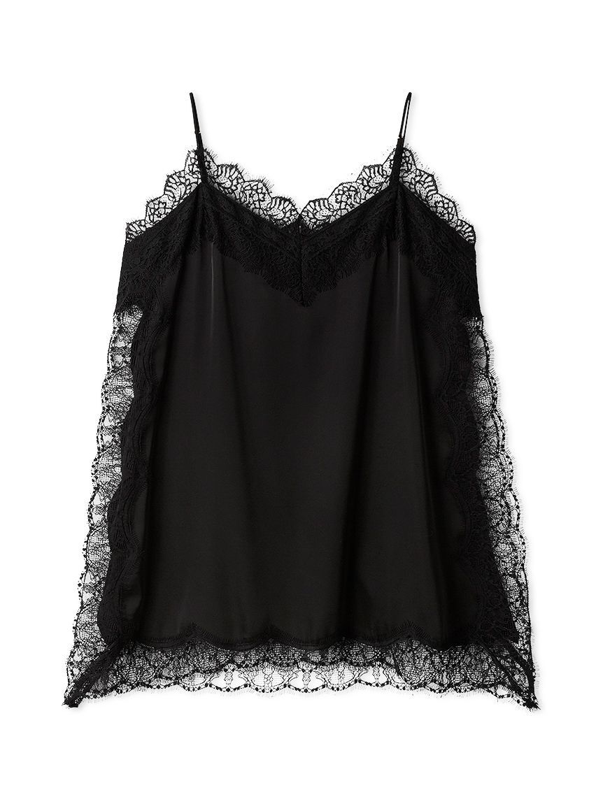 FRAY I.D「サイドスリットレーストリムキャミソール」|キャミソール|BLK