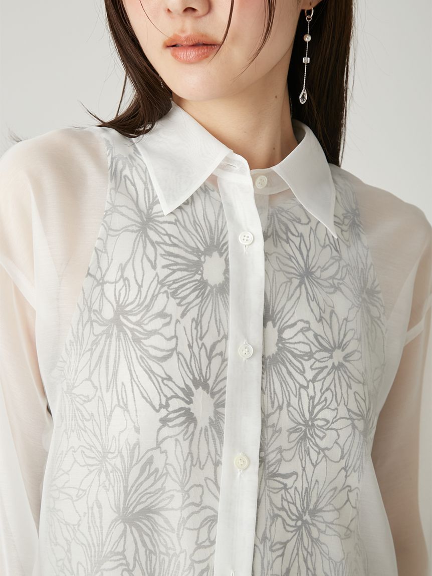 FRAY I.D「バックオープンセミシアーシャツ／ウォッシャブル」|シャツ・ブラウス|