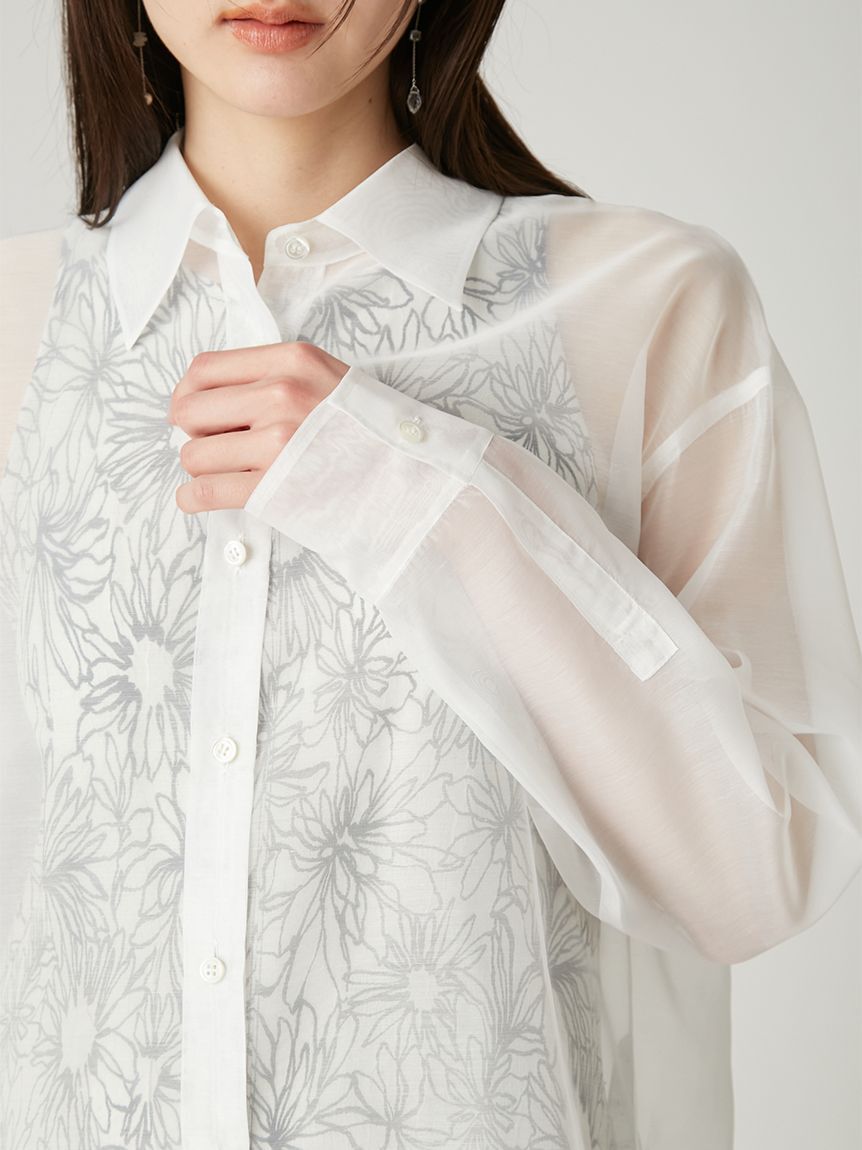 FRAY I.D「バックオープンセミシアーシャツ／ウォッシャブル」|シャツ・ブラウス|