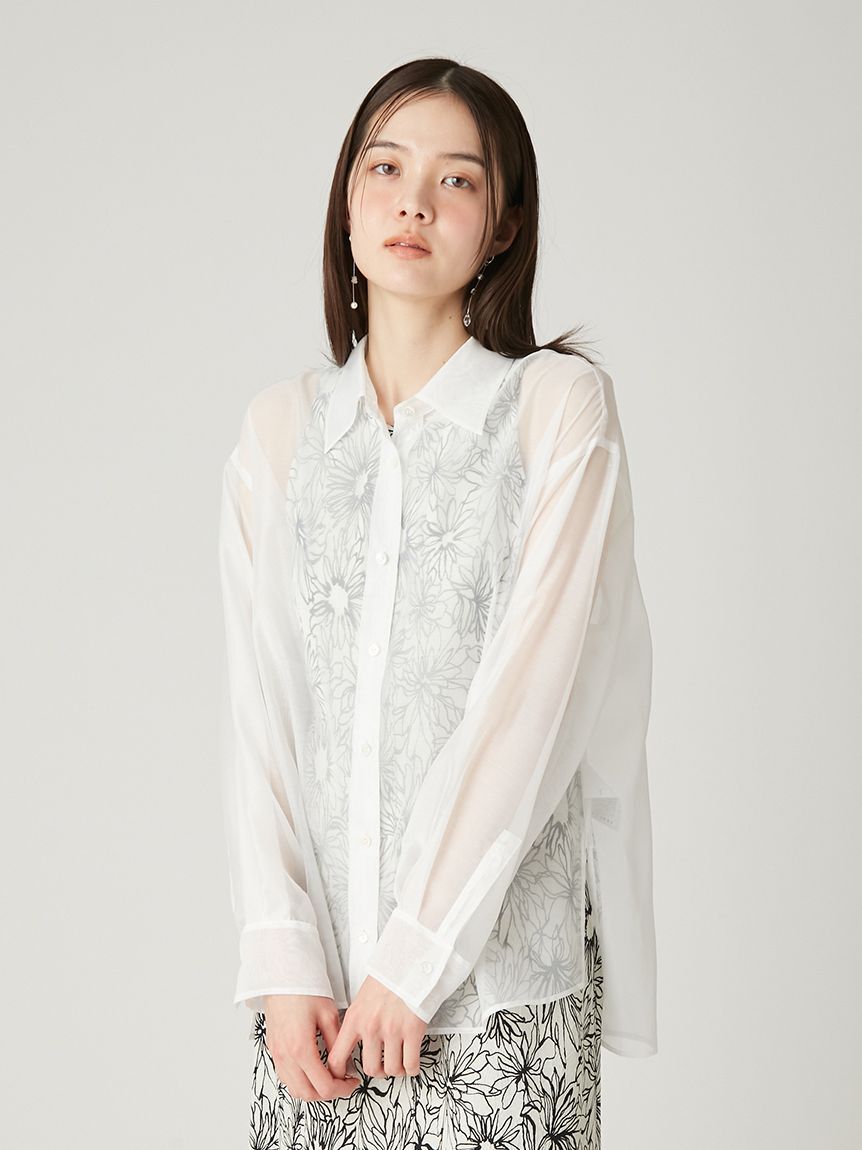 FRAY I.D「バックオープンセミシアーシャツ／ウォッシャブル」|シャツ・ブラウス|