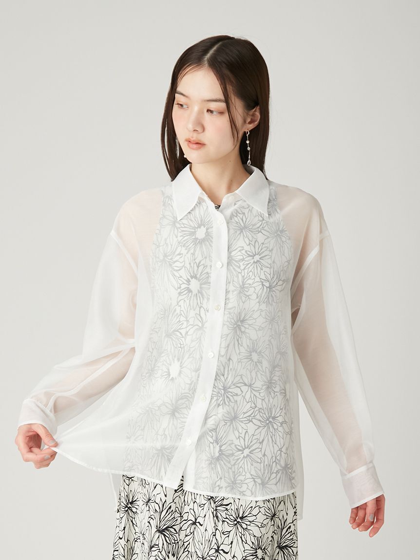 FRAY I.D「バックオープンセミシアーシャツ／ウォッシャブル」|シャツ・ブラウス|