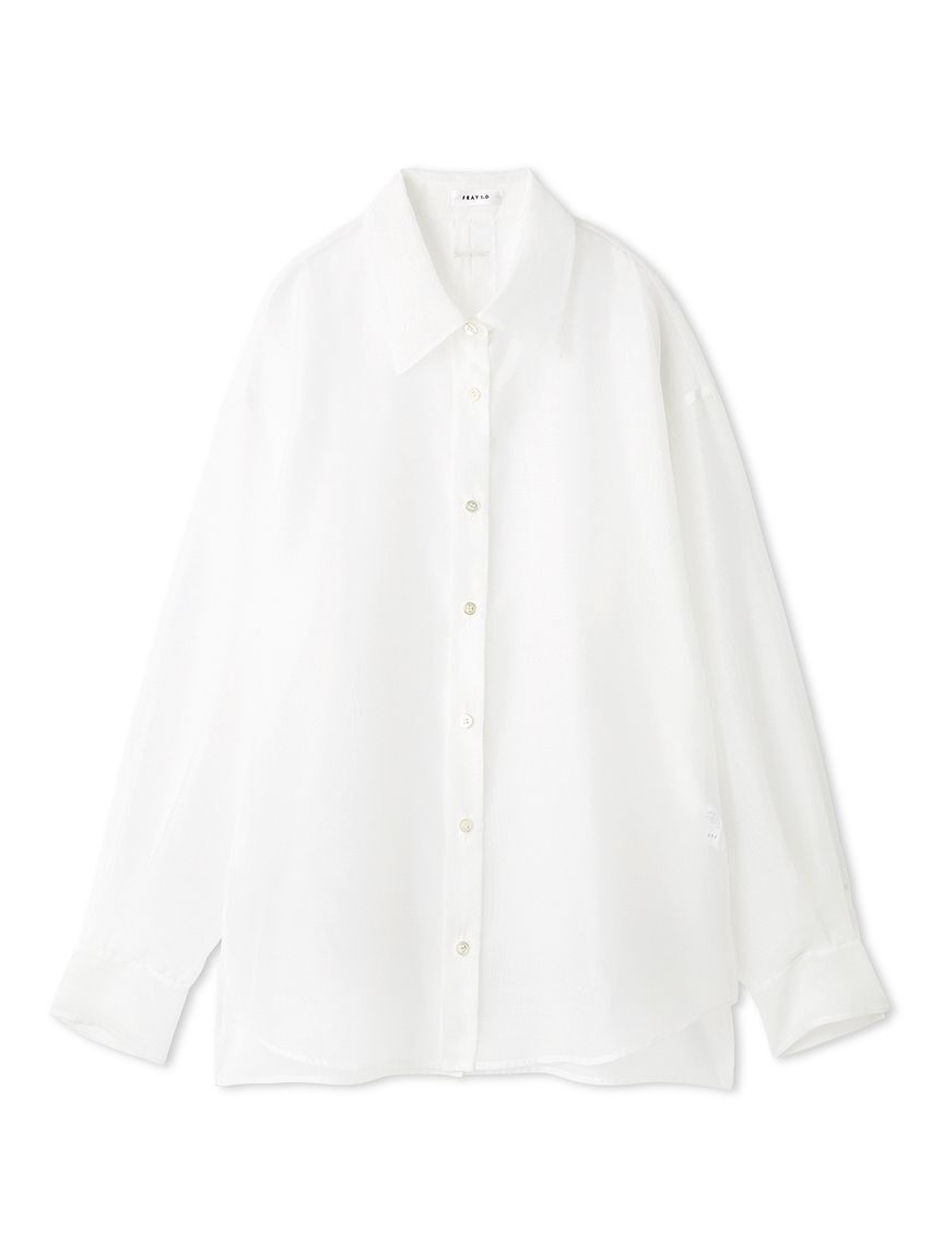 FRAY I.D「バックオープンセミシアーシャツ／ウォッシャブル」|シャツ・ブラウス|