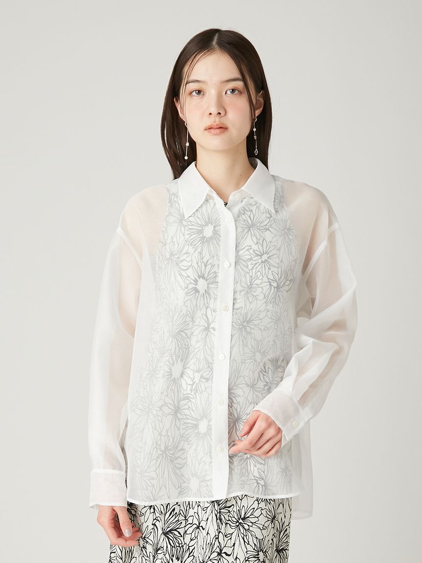 FRAY I.D「バックオープンセミシアーシャツ／ウォッシャブル」|シャツ・ブラウス|