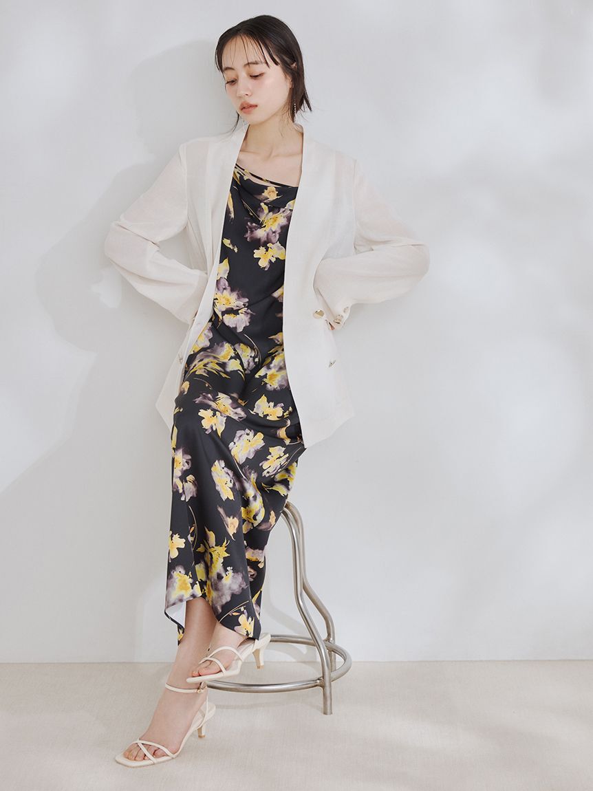 FRAY I.D「サテンキャミアシメワンピース」|ワンピース|