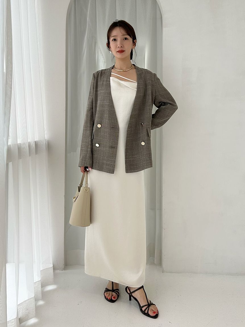 FRAY I.D「サテンキャミアシメワンピース」|ワンピース|