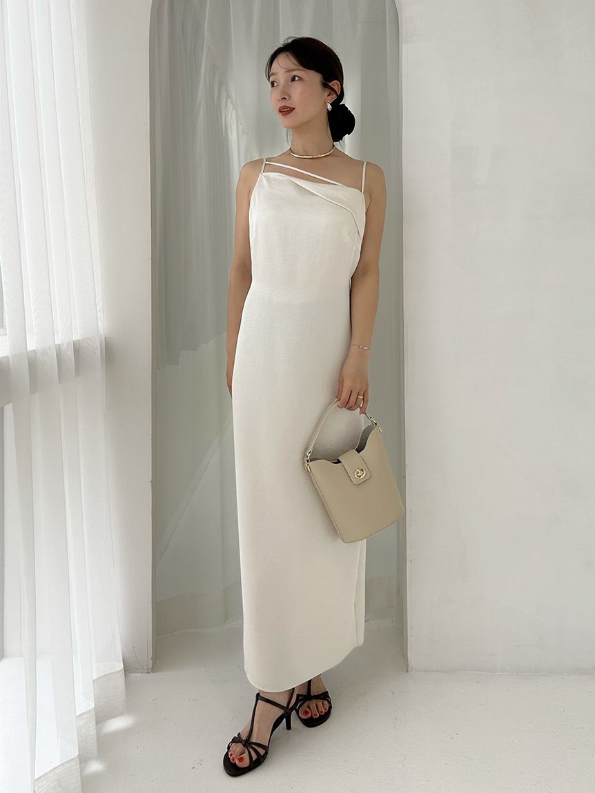 FRAY I.D「サテンキャミアシメワンピース」|ワンピース|