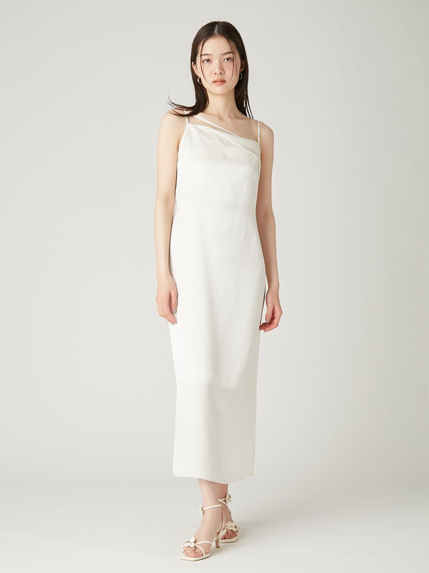FRAY I.D「サテンキャミアシメワンピース」|ワンピース|