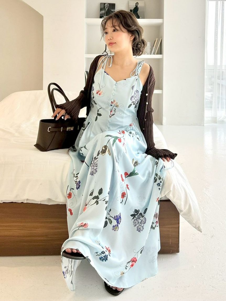 FRAY I.D「【00サイズあり】ボタニカルプリントキャミソールワンピース／ウォッシャブル」|ワンピース|