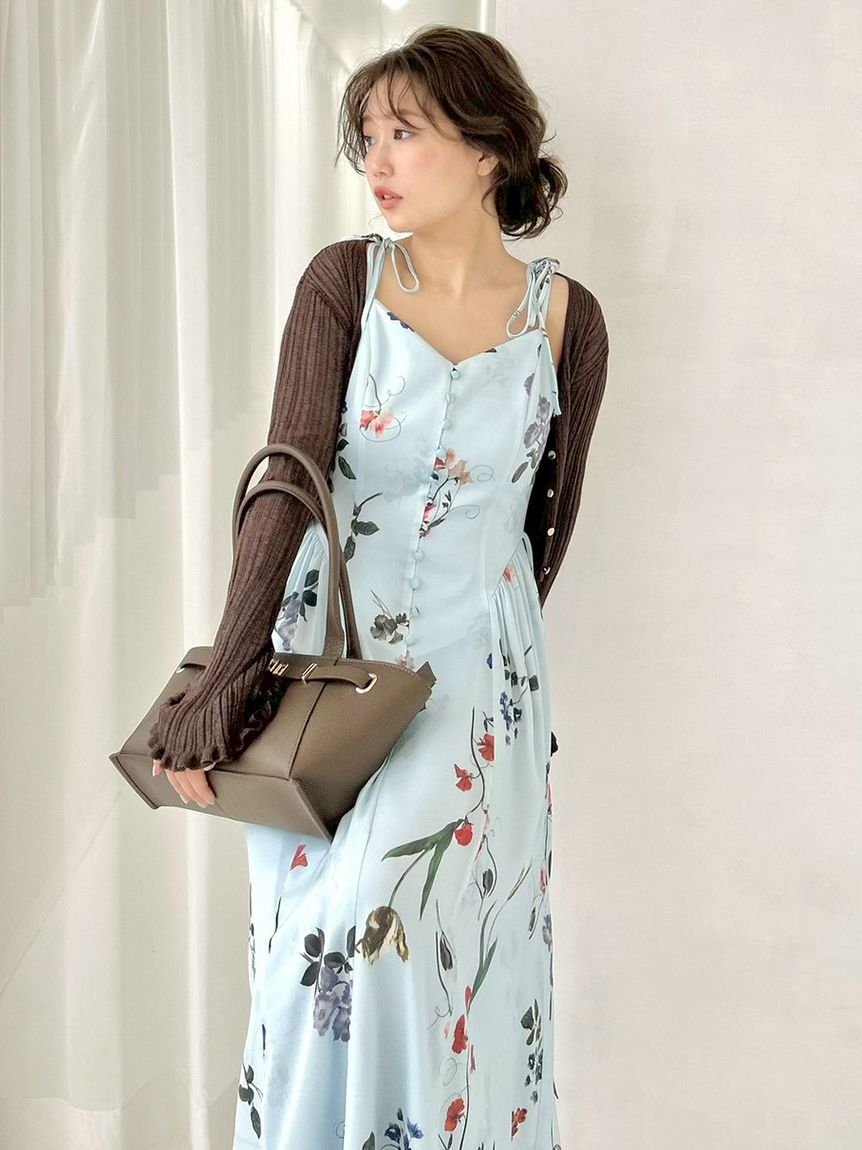 FRAY I.D「【00サイズあり】ボタニカルプリントキャミソールワンピース／ウォッシャブル」|ワンピース|