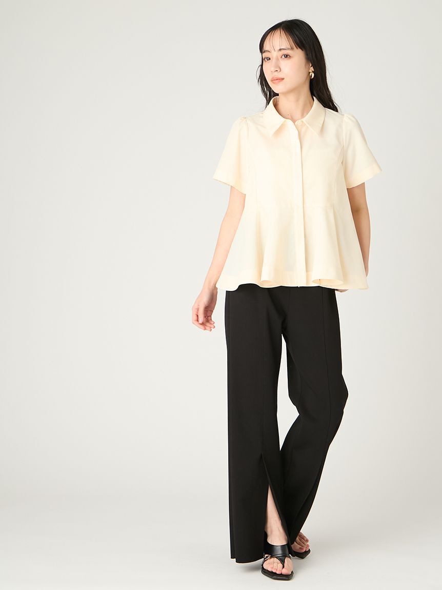 FRAY I.D「【00サイズあり】コンフォートメルティースリットパンツ／ウォッシャブル」|チノ|