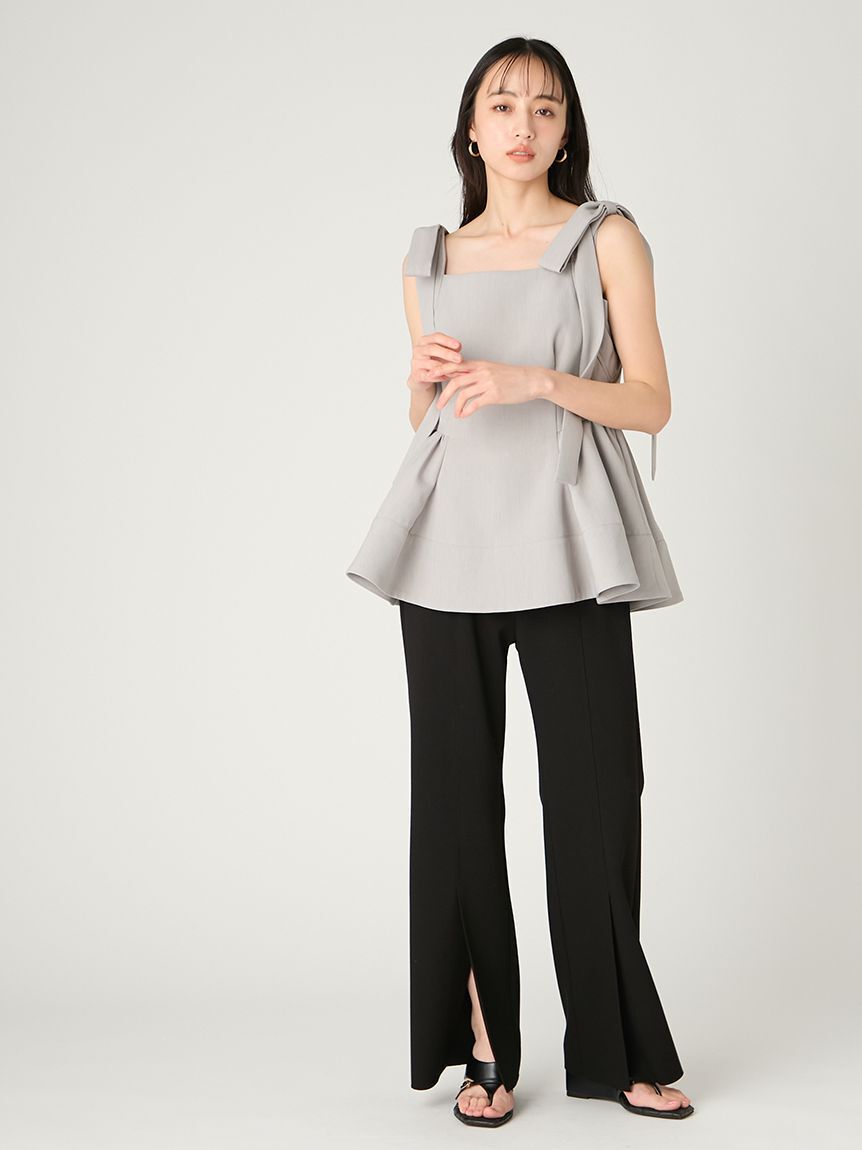 FRAY I.D「【00サイズあり】コンフォートメルティースリットパンツ／ウォッシャブル」|チノ|