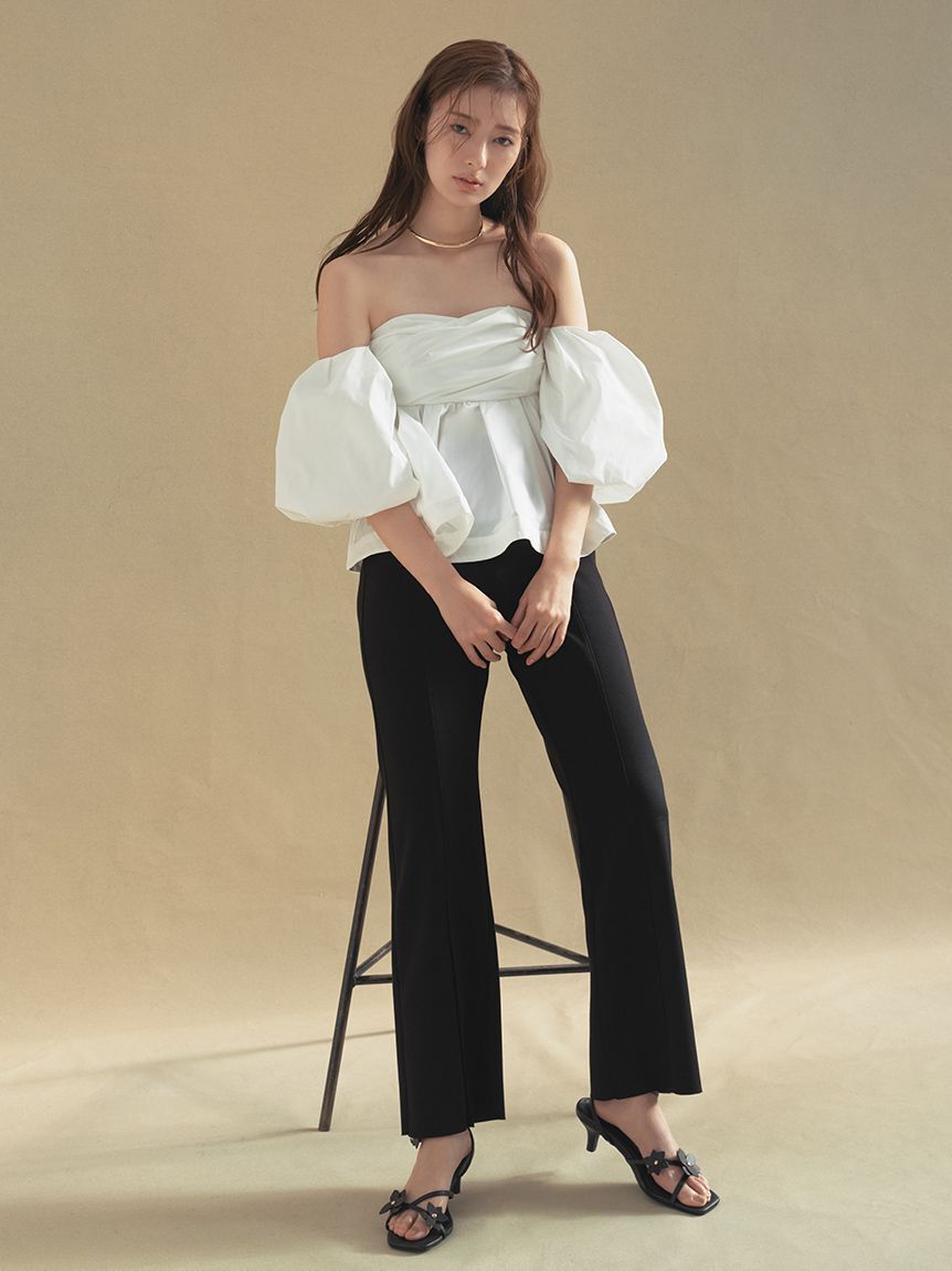 FRAY I.D「【00サイズあり】コンフォートメルティースリットパンツ／ウォッシャブル」|チノ|