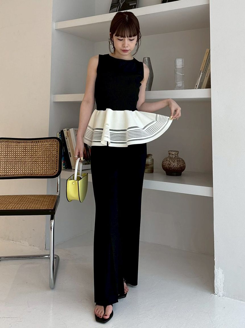 FRAY I.D「【00サイズあり】コンフォートメルティースリットパンツ／ウォッシャブル」|チノ|