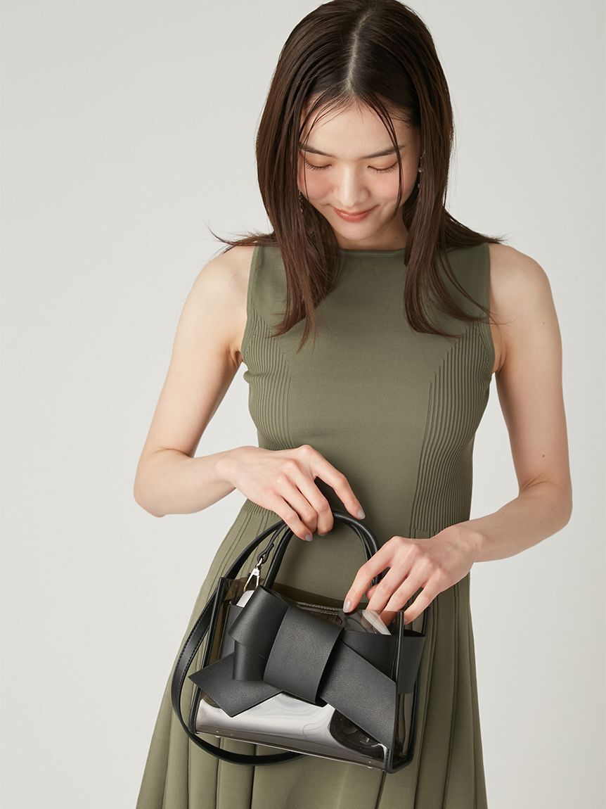 FRAY I.D「【ルエル】リボンクリアミドルバッグ」|ハンドバッグ|