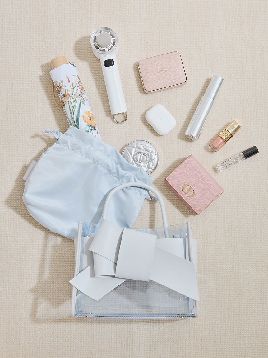 FRAY I.D「【ルエル】リボンクリアミドルバッグ」|ハンドバッグ|LBLU