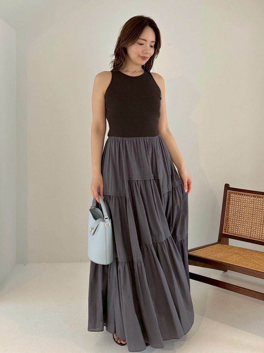 FRAY I.D「リブニットコンビティアードワンピース」|ワンピース|CGRY