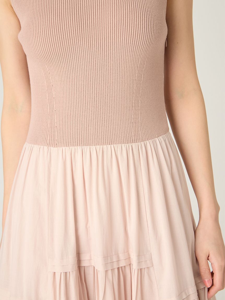 FRAY I.D「リブニットコンビティアードワンピース」|ワンピース|