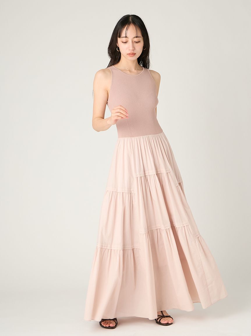 FRAY I.D「リブニットコンビティアードワンピース」|ワンピース|