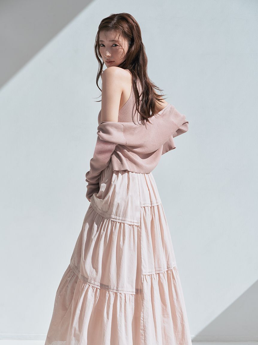 FRAY I.D「リブニットコンビティアードワンピース」|ワンピース|