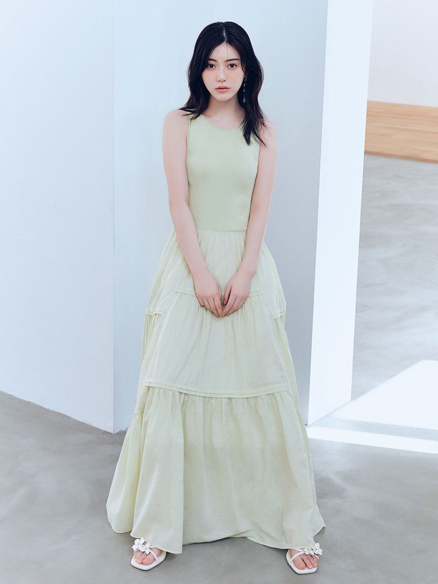 FRAY I.D「リブニットコンビティアードワンピース」|ワンピース|MNT