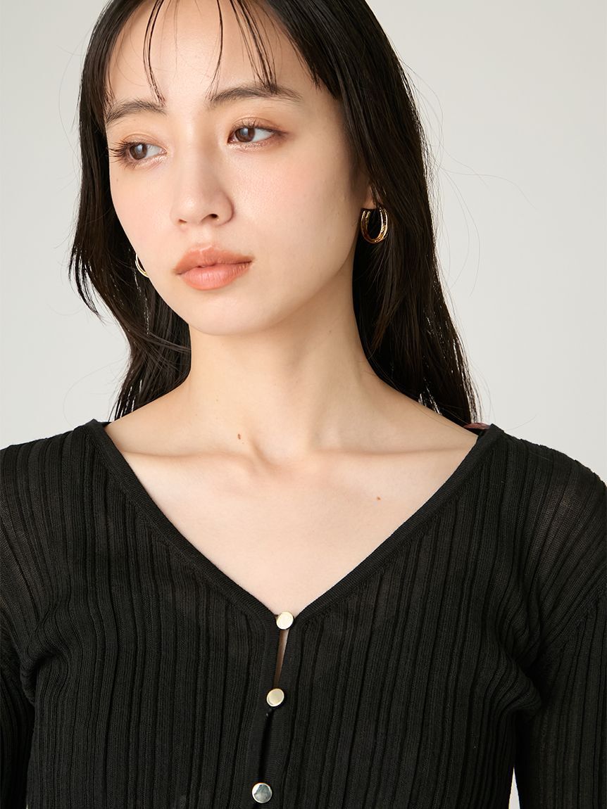 FRAY I.D「リブシアークロップドカーディガン」|カーディガン|