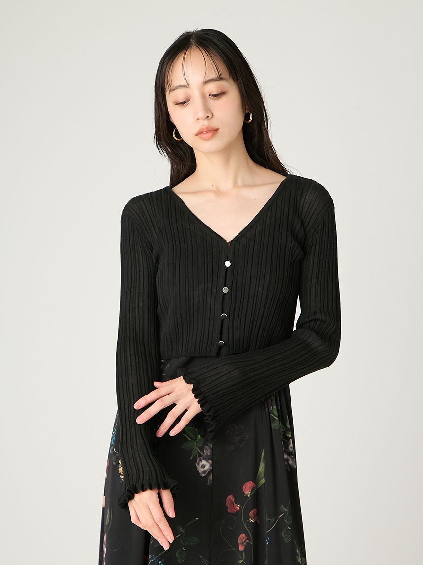 FRAY I.D「リブシアークロップドカーディガン」|カーディガン|