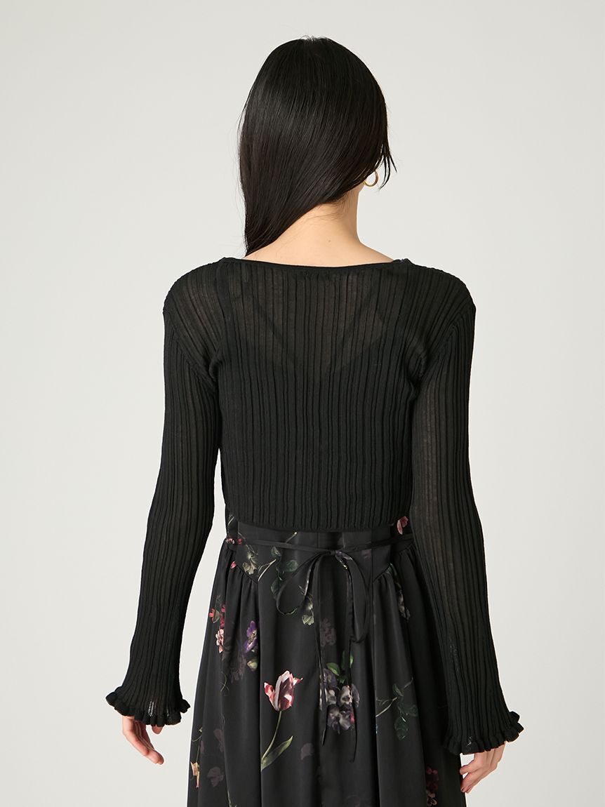 FRAY I.D「リブシアークロップドカーディガン」|カーディガン|