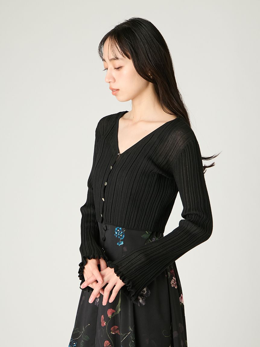 FRAY I.D「リブシアークロップドカーディガン」|カーディガン|