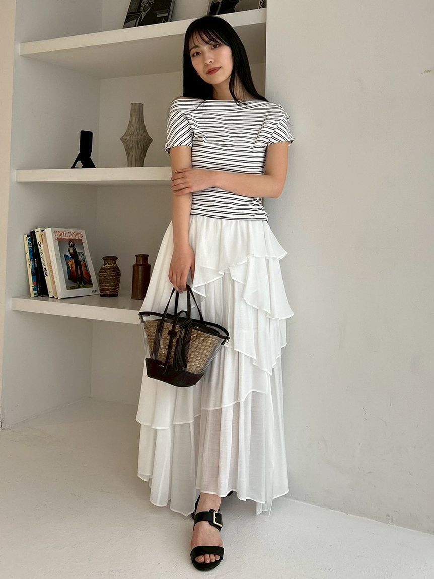 FRAY I.D「アシンメトリーティアードスカート」|スカート|