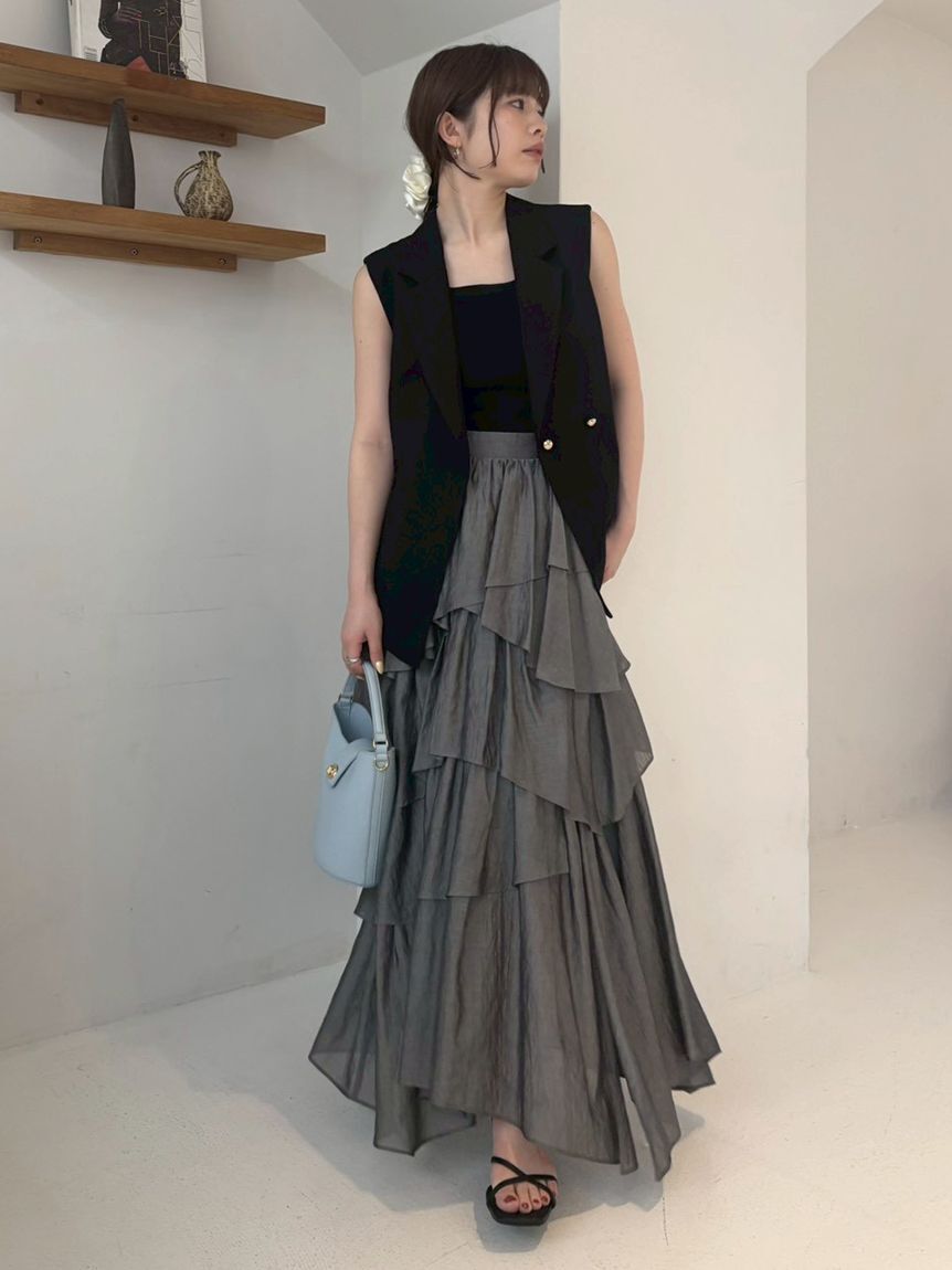 FRAY I.D「アシンメトリーティアードスカート」|スカート|