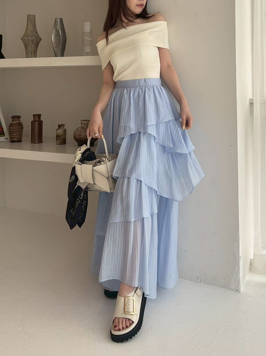 FRAY I.D「アシンメトリーティアードスカート」|スカート|STRIPE