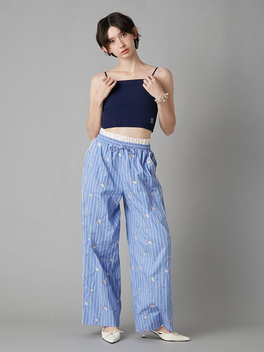 LILY BROWN「【LILY BROWN&times;KEITA MARUYAMA】レイヤードウエストストライプパンツ」|チノ|